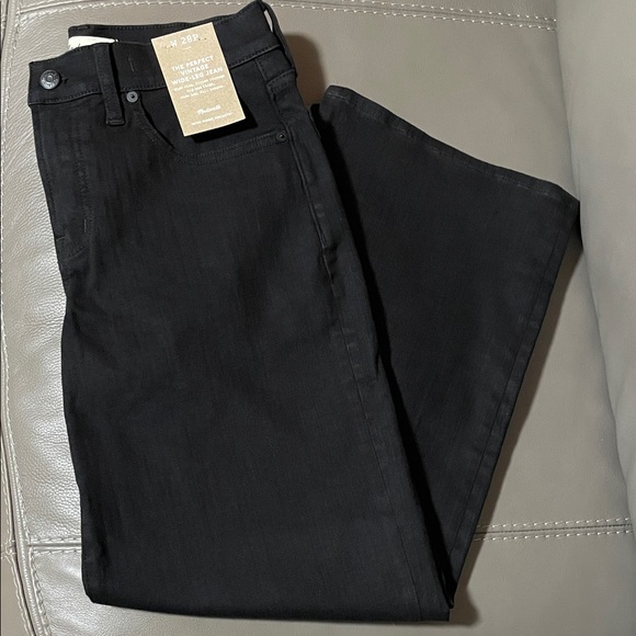 MADEWELL The Perfect Vintage wide-Leg  Black Women's jeans - Picture 4 of 12